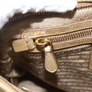 PRADA Hand Bag Leather 2way Beige Gold Auth 174345-25