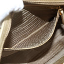 PRADA Hand Bag Leather 2way Beige Gold Auth 174345-26