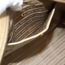 PRADA Hand Bag Leather 2way Beige Gold Auth 174345-27