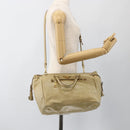 PRADA Hand Bag Leather 2way Beige Gold Auth 174345-31