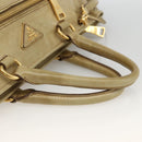 PRADA Hand Bag Leather 2way Beige Gold Auth 174345-8
