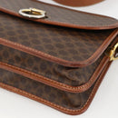 CELINE Macadam Canvas Shoulder Bag PVC Leather Brown Gold Auth 174351-9