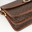 CELINE Macadam Canvas Shoulder Bag PVC Leather Brown Gold Auth 174351-14