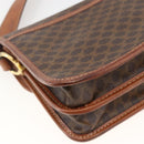 CELINE Macadam Canvas Shoulder Bag PVC Leather Brown Gold Auth 174351-16