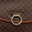 CELINE Macadam Canvas Shoulder Bag PVC Leather Brown Gold Auth 174351-17