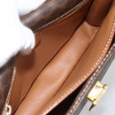 CELINE Macadam Canvas Shoulder Bag PVC Leather Brown Gold Auth 174351-10