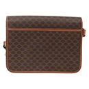 CELINE Macadam Canvas Shoulder Bag PVC Leather Brown Gold Auth 174351-2