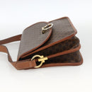 CELINE Macadam Canvas Shoulder Bag PVC Leather Brown Gold Auth 174351-3