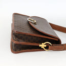 CELINE Macadam Canvas Shoulder Bag PVC Leather Brown Gold Auth 174351-4