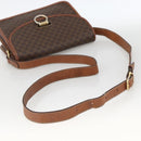CELINE Macadam Canvas Shoulder Bag PVC Leather Brown Gold Auth 174351-7