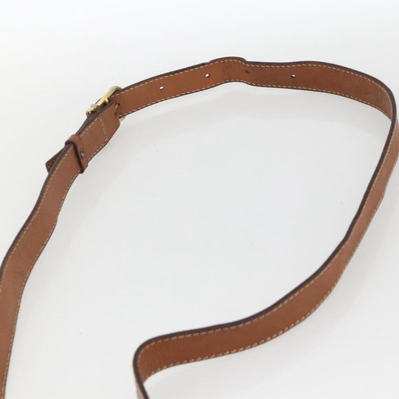 CELINE Macadam Canvas Shoulder Bag PVC Leather Brown Gold Auth 174351