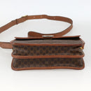 CELINE Macadam Canvas Shoulder Bag PVC Leather Brown Gold Auth 174351-5