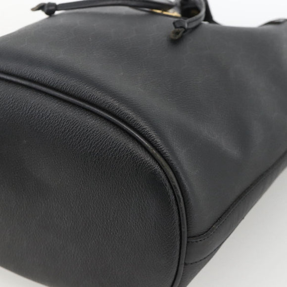 Christian Dior Honeycomb Canvas Shoulder Bag PVC Black Gold Auth 174364