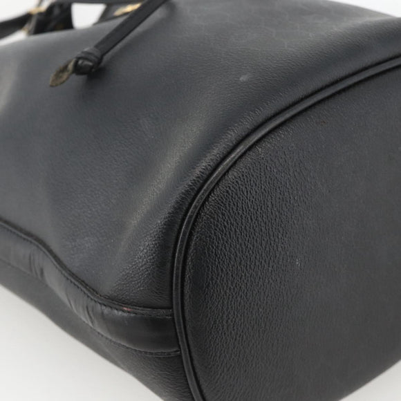 Christian Dior Honeycomb Canvas Shoulder Bag PVC Black Gold Auth 174364