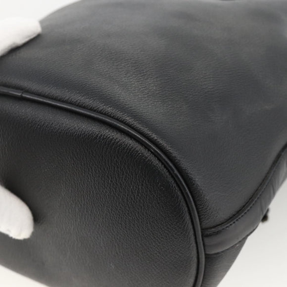 Christian Dior Honeycomb Canvas Shoulder Bag PVC Black Gold Auth 174364