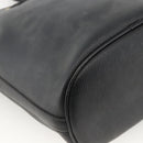 Christian Dior Honeycomb Canvas Shoulder Bag PVC Black Gold Auth 174364-9
