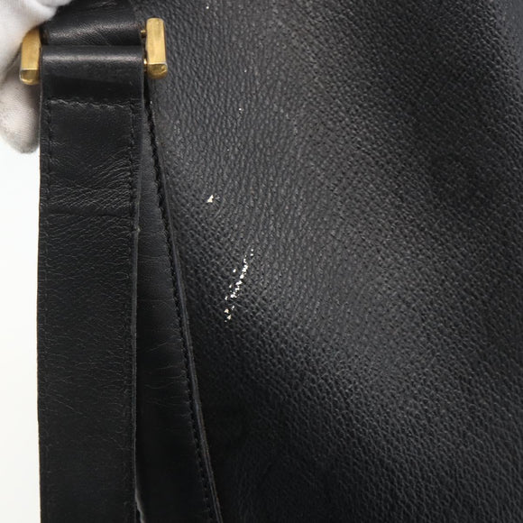 Christian Dior Honeycomb Canvas Shoulder Bag PVC Black Gold Auth 174364