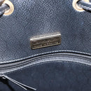 Christian Dior Honeycomb Canvas Shoulder Bag PVC Black Gold Auth 174364-17