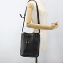 Christian Dior Honeycomb Canvas Shoulder Bag PVC Black Gold Auth 174364-21
