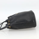 Christian Dior Honeycomb Canvas Shoulder Bag PVC Black Gold Auth 174364-3