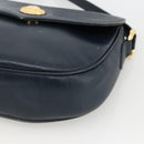 Chloe Shoulder Bag Leather Navy Gold Auth 174367-14