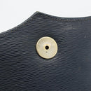 Chloe Shoulder Bag Leather Navy Gold Auth 174367-9