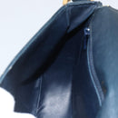 Chloe Shoulder Bag Leather Navy Gold Auth 174367-21
