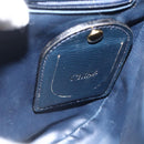 Chloe Shoulder Bag Leather Navy Gold Auth 174367-12