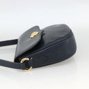 Chloe Shoulder Bag Leather Navy Gold Auth 174367-3