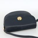 Chloe Shoulder Bag Leather Navy Gold Auth 174367-6