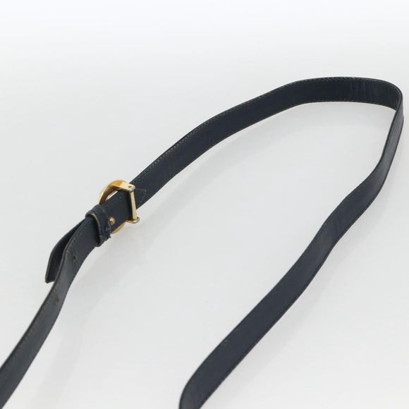 Chloe Shoulder Bag Leather Navy Gold Auth 174367