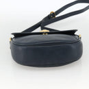 Chloe Shoulder Bag Leather Navy Gold Auth 174367-5