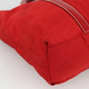 PRADA Hand Bag Nylon Red Silver Auth 174368-14