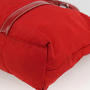 PRADA Hand Bag Nylon Red Silver Auth 174368-15