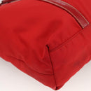 PRADA Hand Bag Nylon Red Silver Auth 174368-16