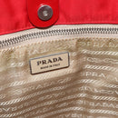 PRADA Hand Bag Nylon Red Silver Auth 174368-10