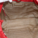 PRADA Hand Bag Nylon Red Silver Auth 174368-11