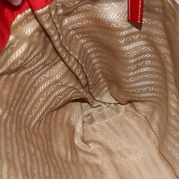 PRADA Hand Bag Nylon Red Silver Auth 174368