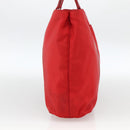 PRADA Hand Bag Nylon Red Silver Auth 174368-4