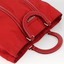 PRADA Hand Bag Nylon Red Silver Auth 174368-6