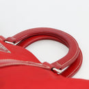 PRADA Hand Bag Nylon Red Silver Auth 174368-8