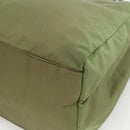 PRADA Hand Bag Nylon Green Silver Auth 174369-9