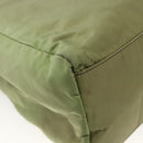 PRADA Hand Bag Nylon Green Silver Auth 174369-16