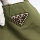 PRADA Hand Bag Nylon Green Silver Auth 174369-17