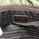 PRADA Hand Bag Nylon Green Silver Auth 174369-18