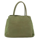 PRADA Hand Bag Nylon Green Silver Auth 174369-2