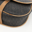 Christian Dior Honeycomb Canvas Shoulder Bag PVC Black Gold Auth 174371-9