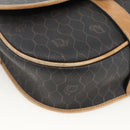 Christian Dior Honeycomb Canvas Shoulder Bag PVC Black Gold Auth 174371-14