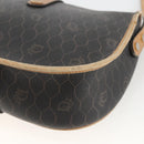 Christian Dior Honeycomb Canvas Shoulder Bag PVC Black Gold Auth 174371-15