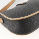 Christian Dior Honeycomb Canvas Shoulder Bag PVC Black Gold Auth 174371-16